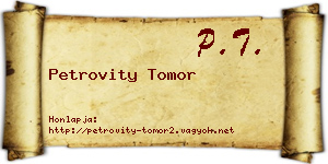 Petrovity Tomor névjegykártya